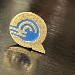 Vintage Gold and Blue Enamel Conrail Pin